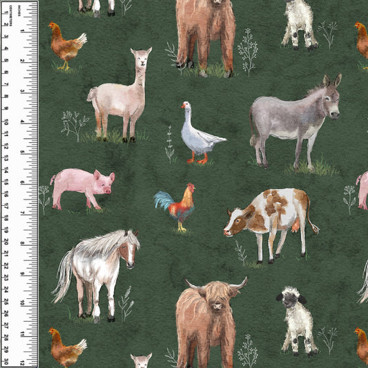 Busy Little Stitches - On The Farm Khaki Toddler Blanket