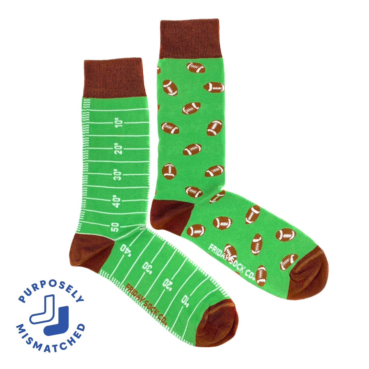 Friday Sock Co. - Men’s Football Mid-Calf Socks - Sports Fan Father's Day Gift: Men's 7 - 12