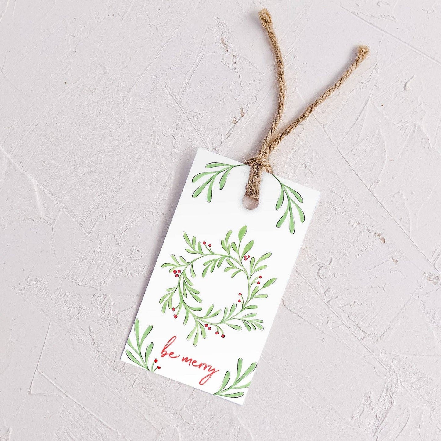 Almeida Illustrations - Be Merry - Set of 8 Holiday Gift Tags + String