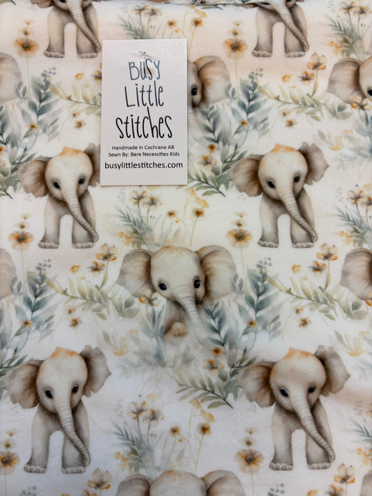 Busy Little Stitches- Sweet Elephant Floral Toddler Blanket