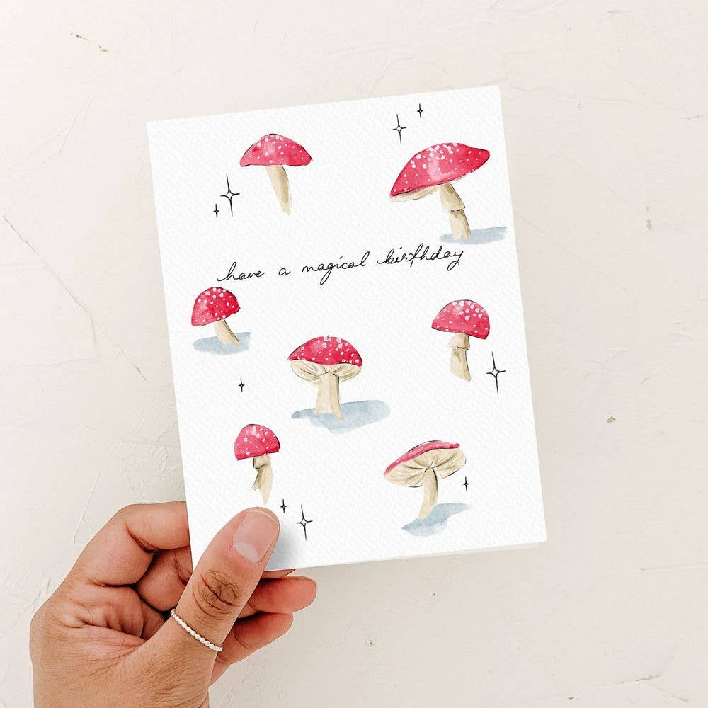 Almeida Illustrations - Magical Birthday Card | Red Mushroom: White