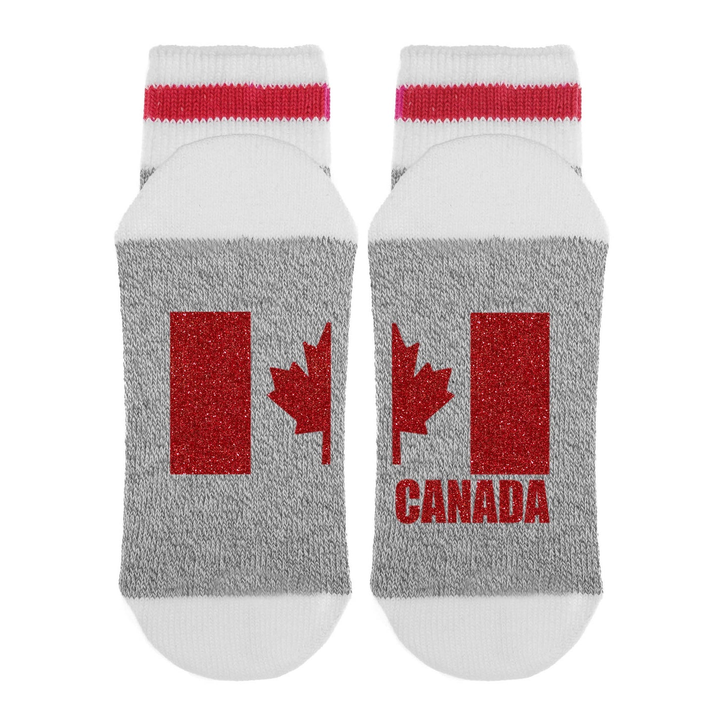 Sock Dirty to Me - Canada Flag - Glitter Red - Socks