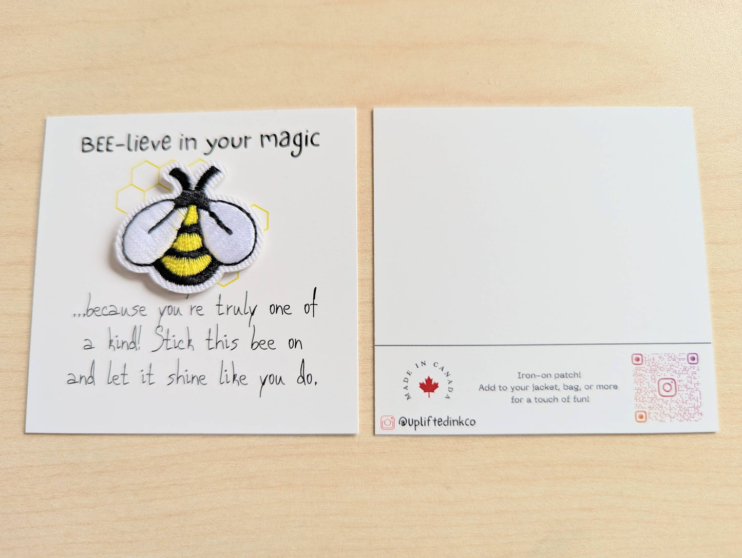 Uplifted Ink - Believe in Your Magic – Mini Card with Bee Patch