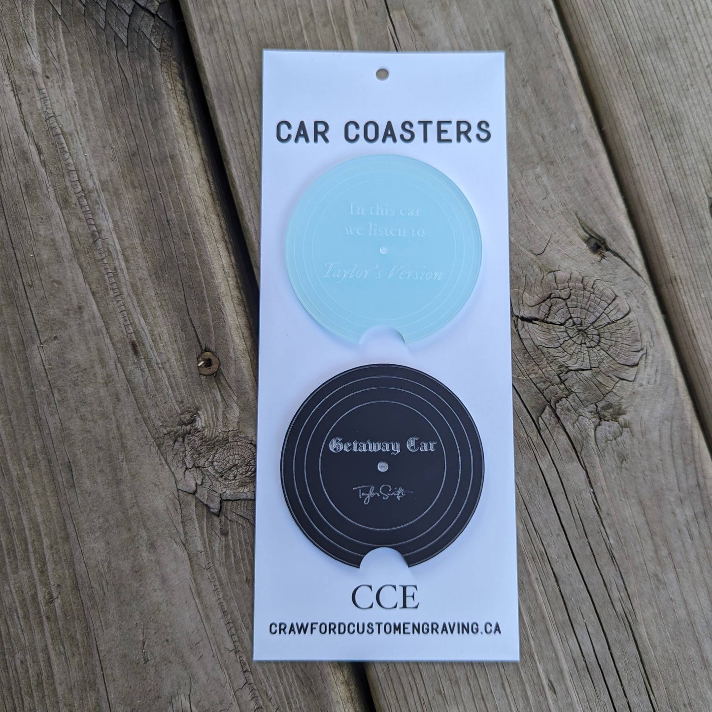 Crawford Custom Engraving - Taylor Swift Car Coaster Set, Swiftie Car Coasters: Midnights