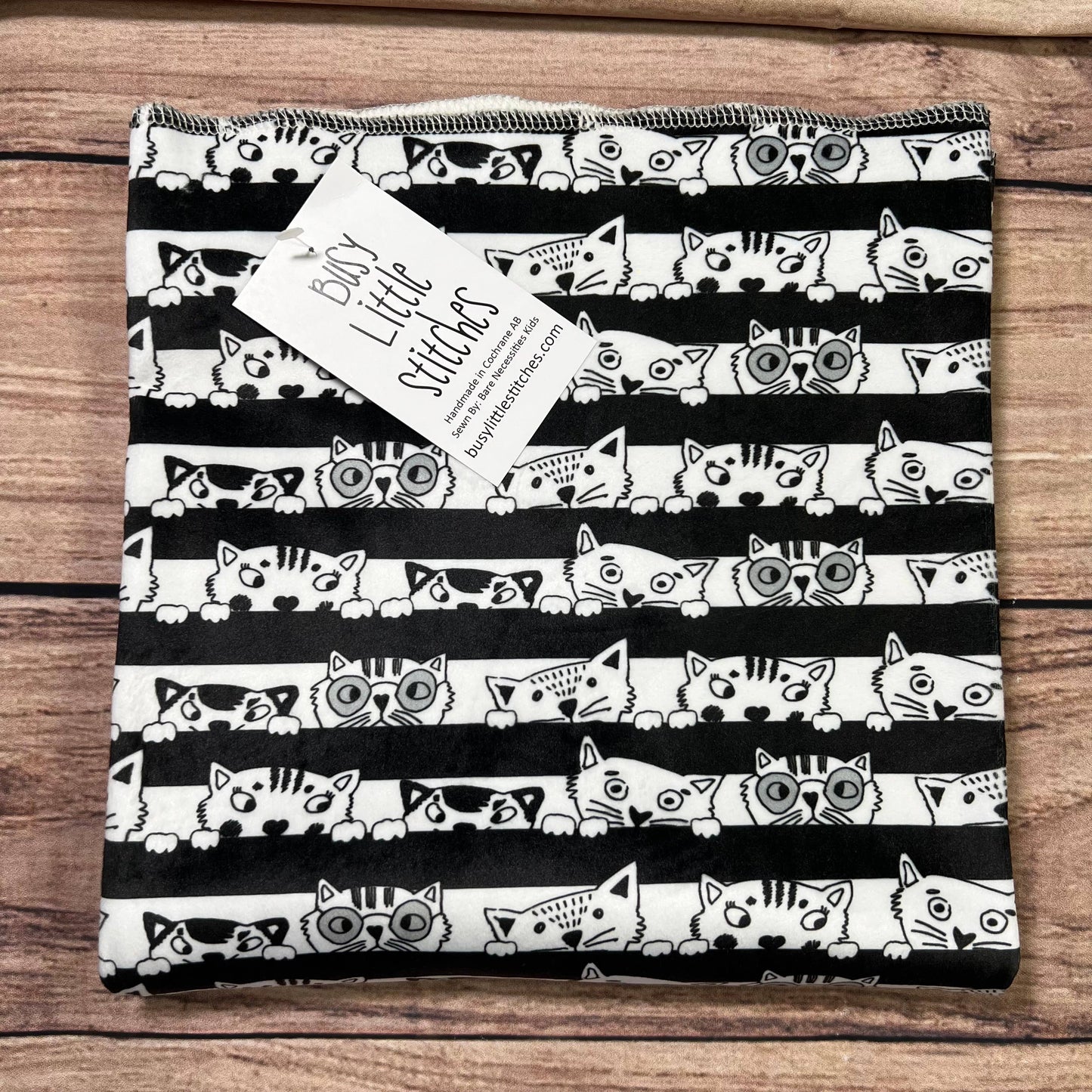 Busy Little Stitches - Sneaky Cat Stripe Toddler Blanket