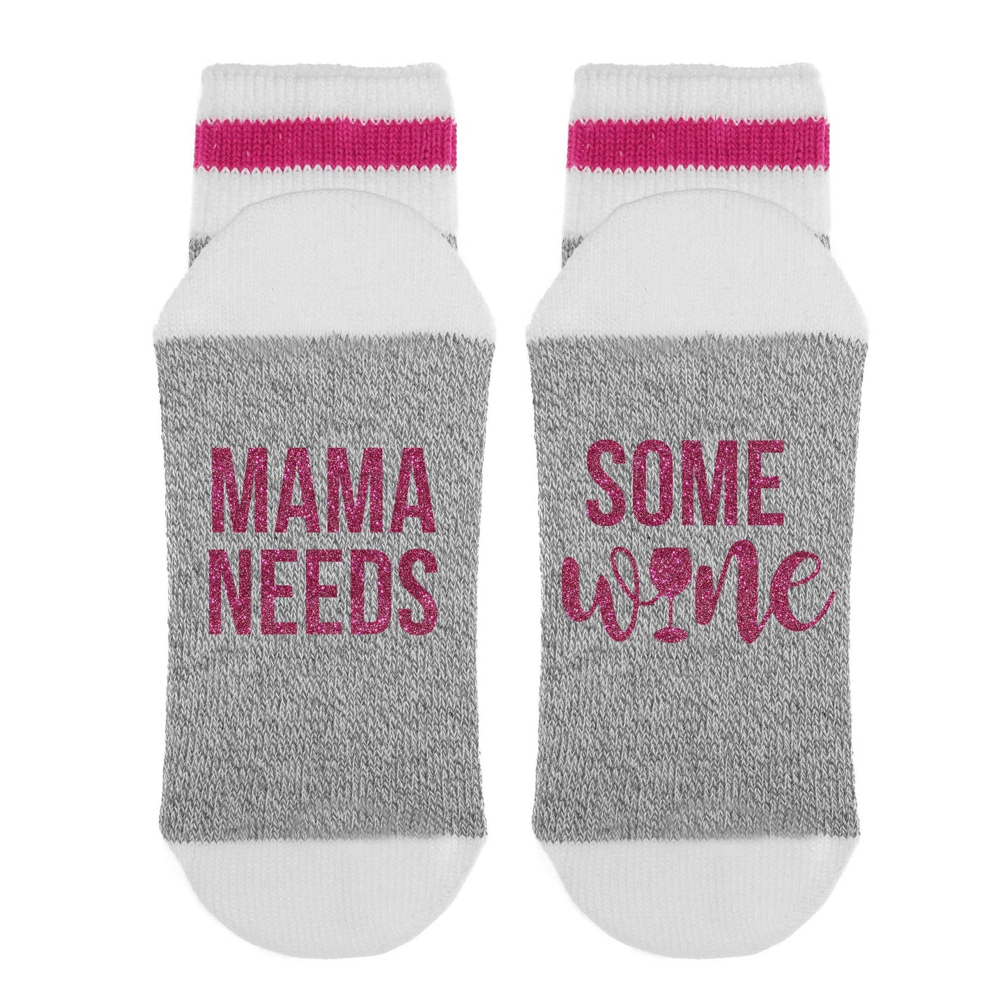 Sock Dirty to Me - Mama Needs Some Wine - Socks: Matte White