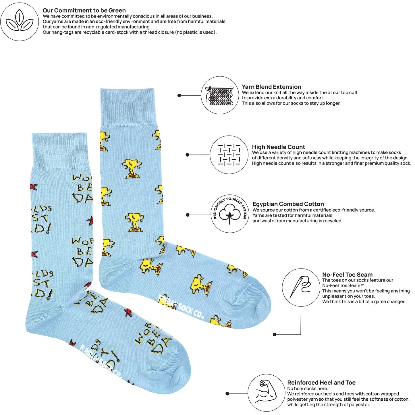 Friday Sock Co. - Men's Worlds Best Dad Socks: Men's 7 - 12