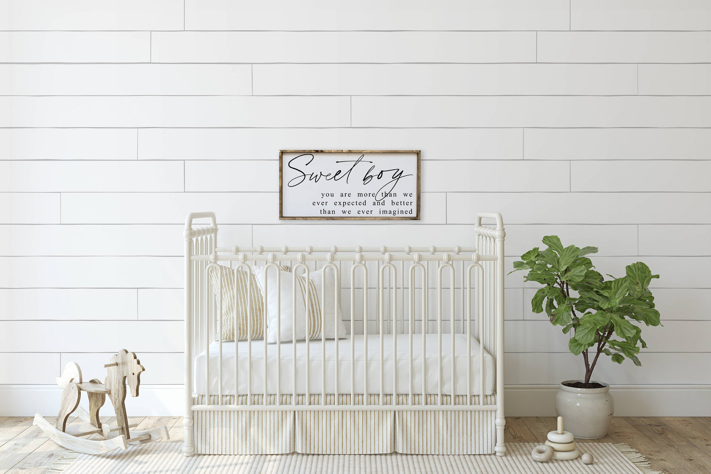 Williamraedesigns - Sweet Boy Framed Print - Boys Nursery Decor: White