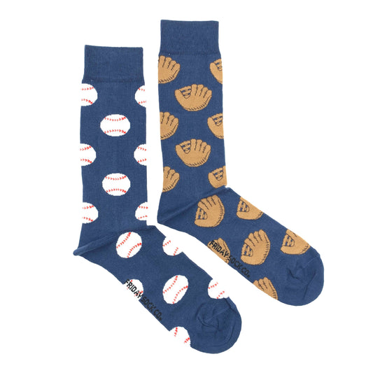 Friday Sock Co. - Men's Baseball Glove & Baseball Socks: Men's 7 - 12