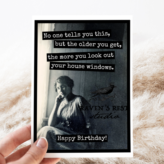 Raven's Rest Studio - Birthday Card. No One Tells You This... Vintage Photo