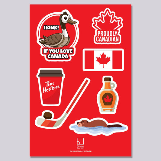 Design Corner - Canadian icons vinyl sticker sheet