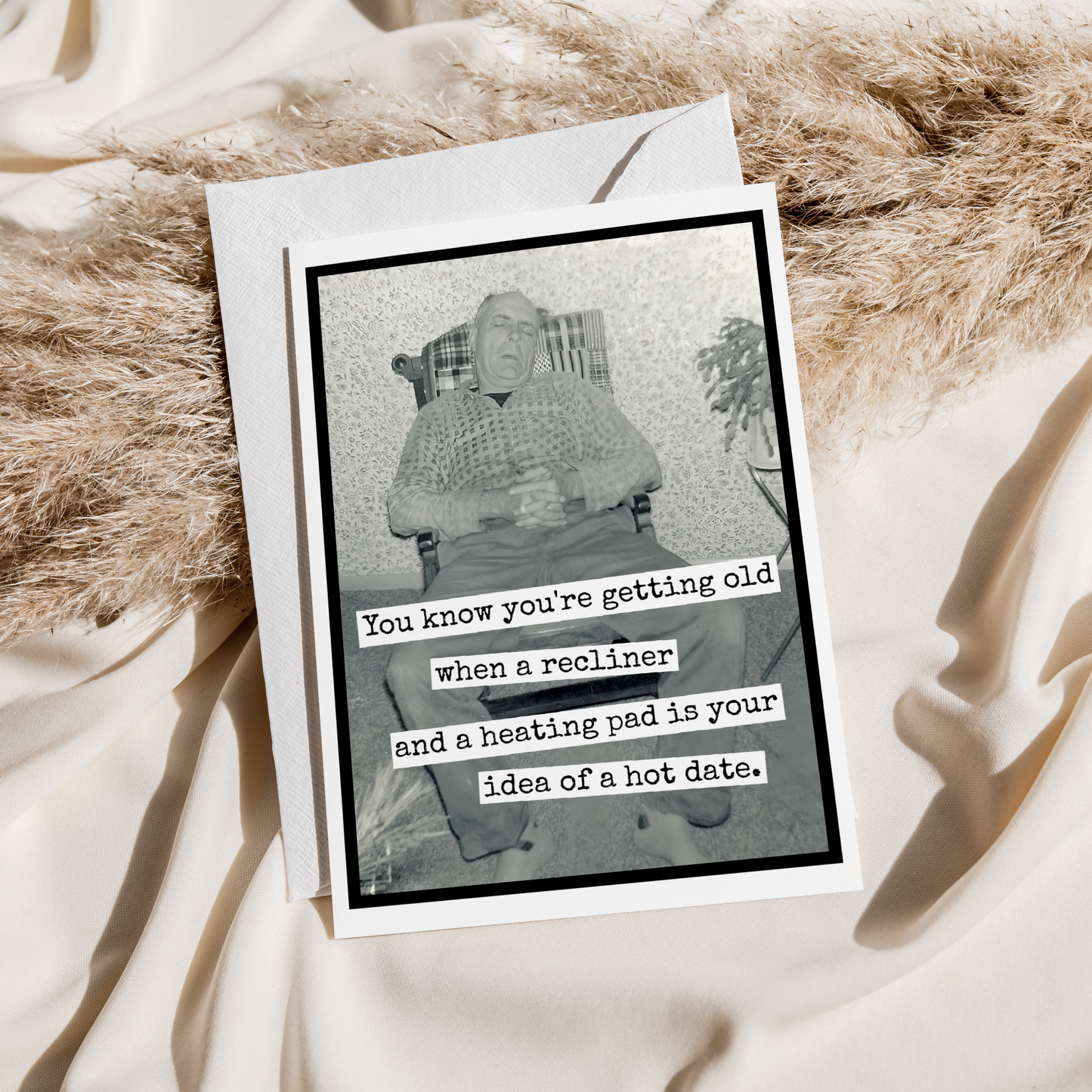 Raven's Rest Studio - Funny Birthday Card For Man. When A Recliner And A Heating