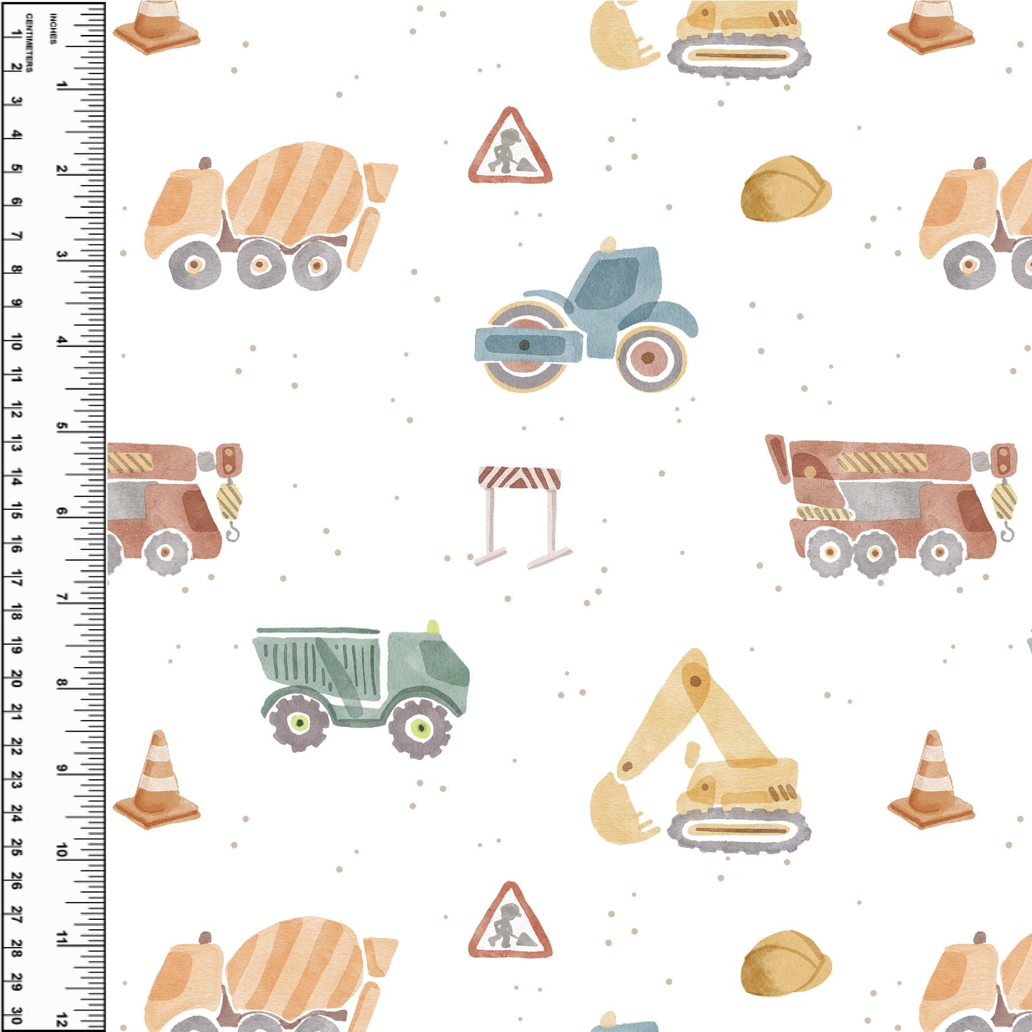 Busy Little Stitches - Scandi Construction Primary Toddler Blanket