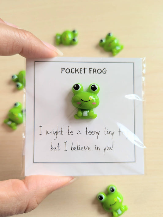 Uplifted Ink - Pocket Frog Encouragement Card with Mini Figurine