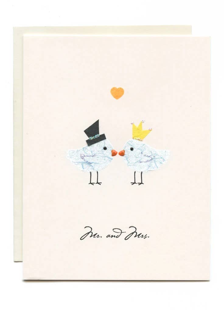 FLAUNT HANDMADE CORRESPONDENCES - "Mr. & Mrs." Wedding Birds