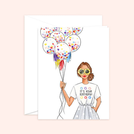 Almeida Illustrations - It's your Birthday! Greeting Card: White