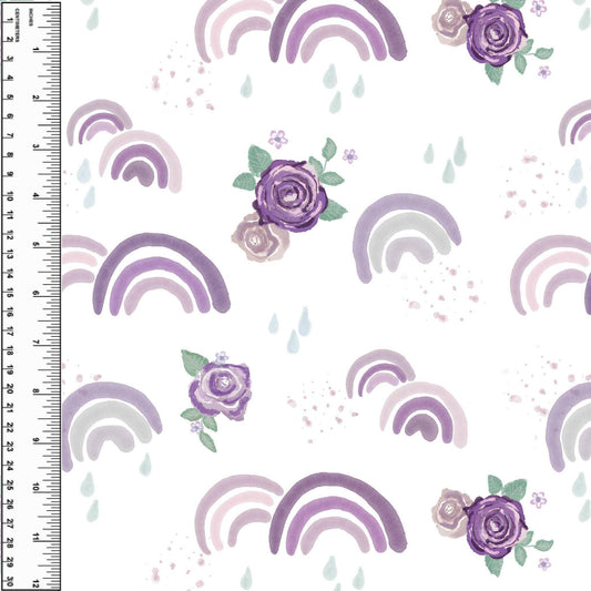 Busy Little Stitches - Lilac Rainbow Roses Toddler Blanket