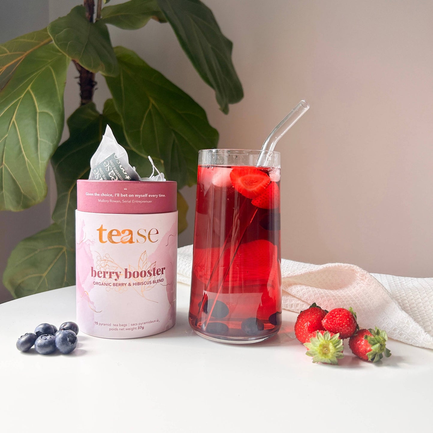 Tease | Wellness Tea Blends + Accessories - Berry Booster Tea | Iced or Hot Brew Wellness Tea