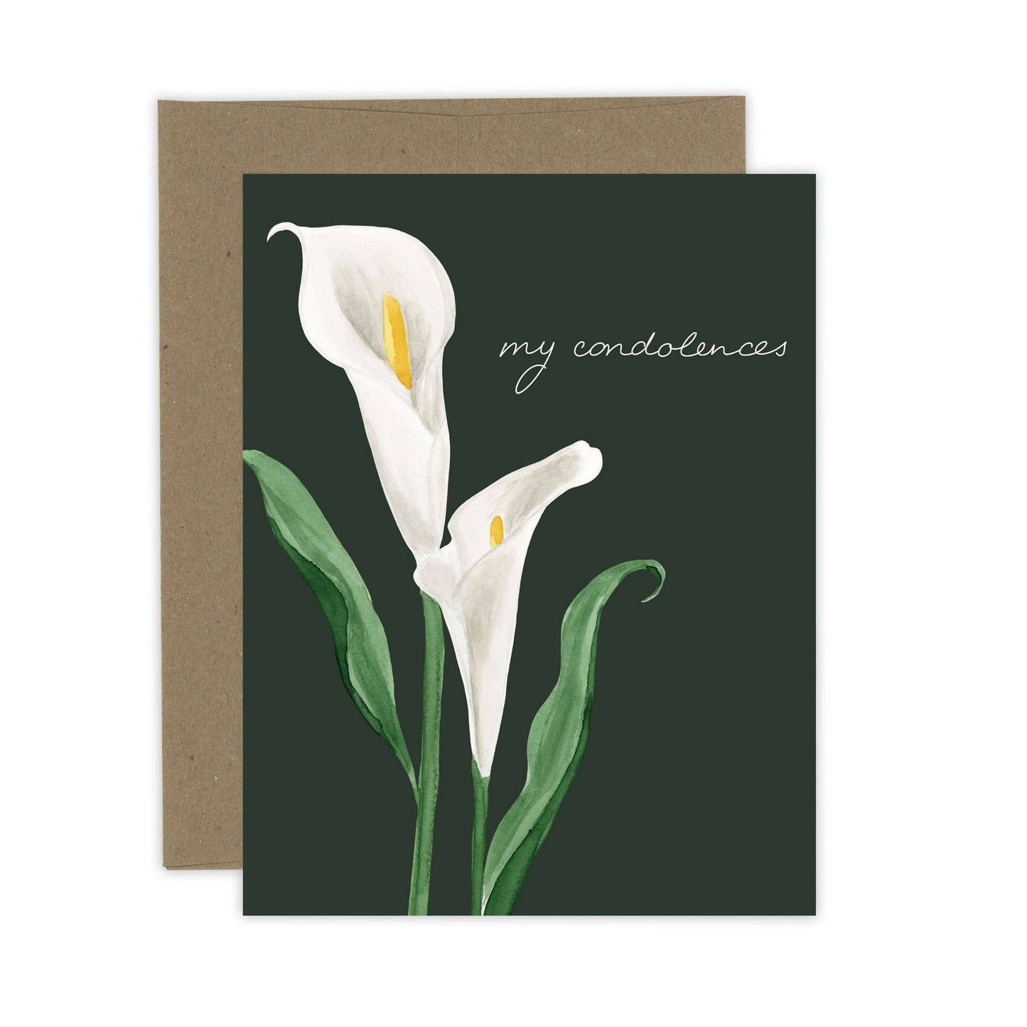 Almeida Illustrations - Cala Lily Condolence Card | Sympathy: White