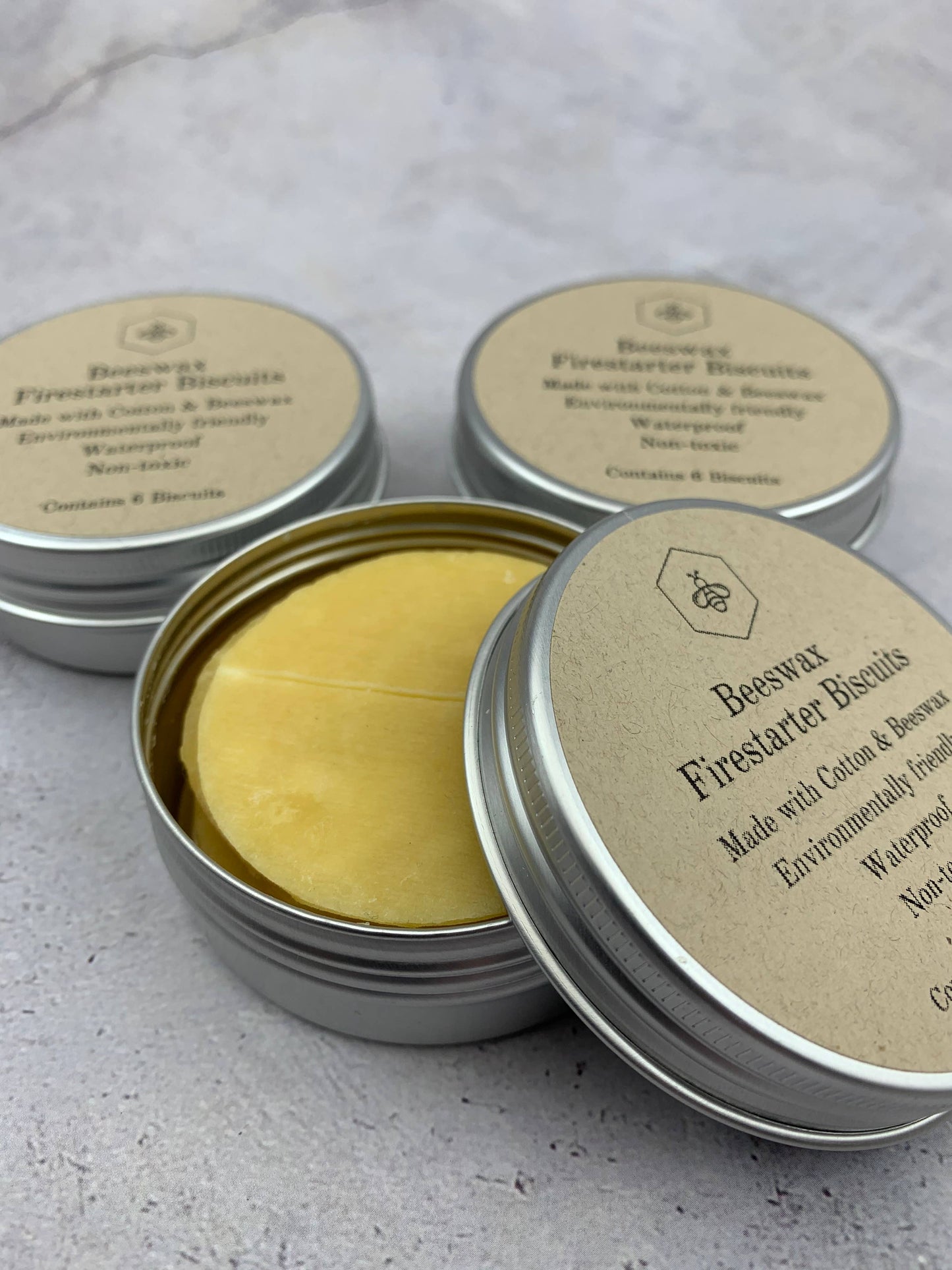Tu-Bees Honey & Beeswax Candles - Beeswax Firestarter Biscuits