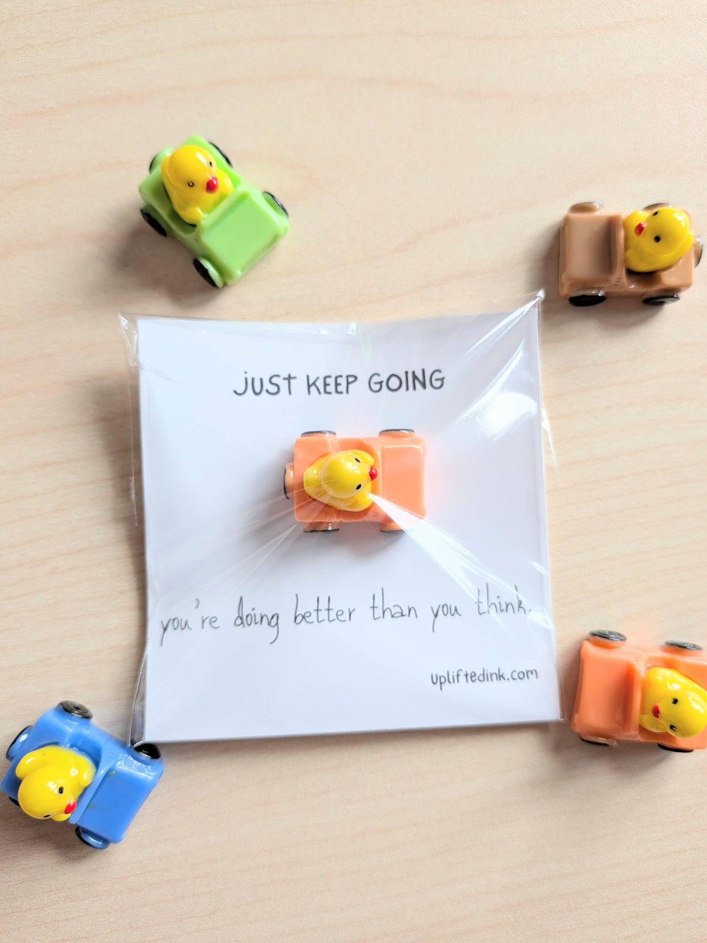 Uplifted Ink - Encouragement Square Card + Surprise Tiny Ducky Keepsake