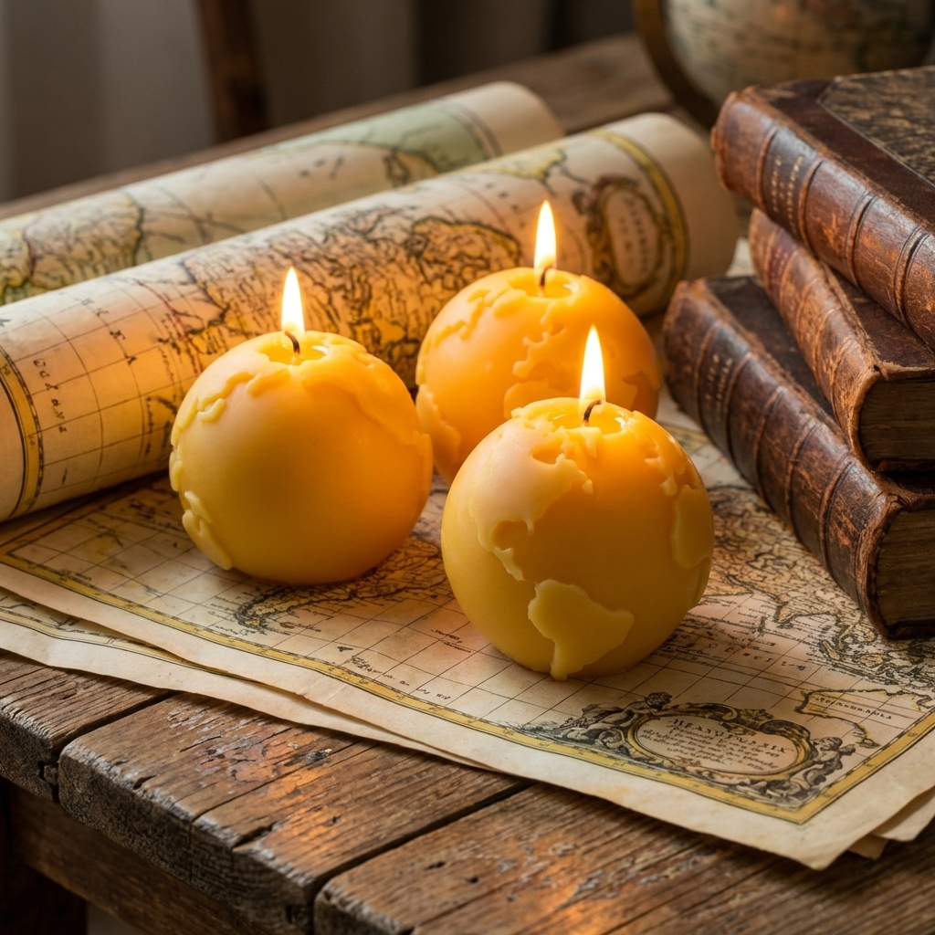 Eastvan bees - World Globe Beeswax candle