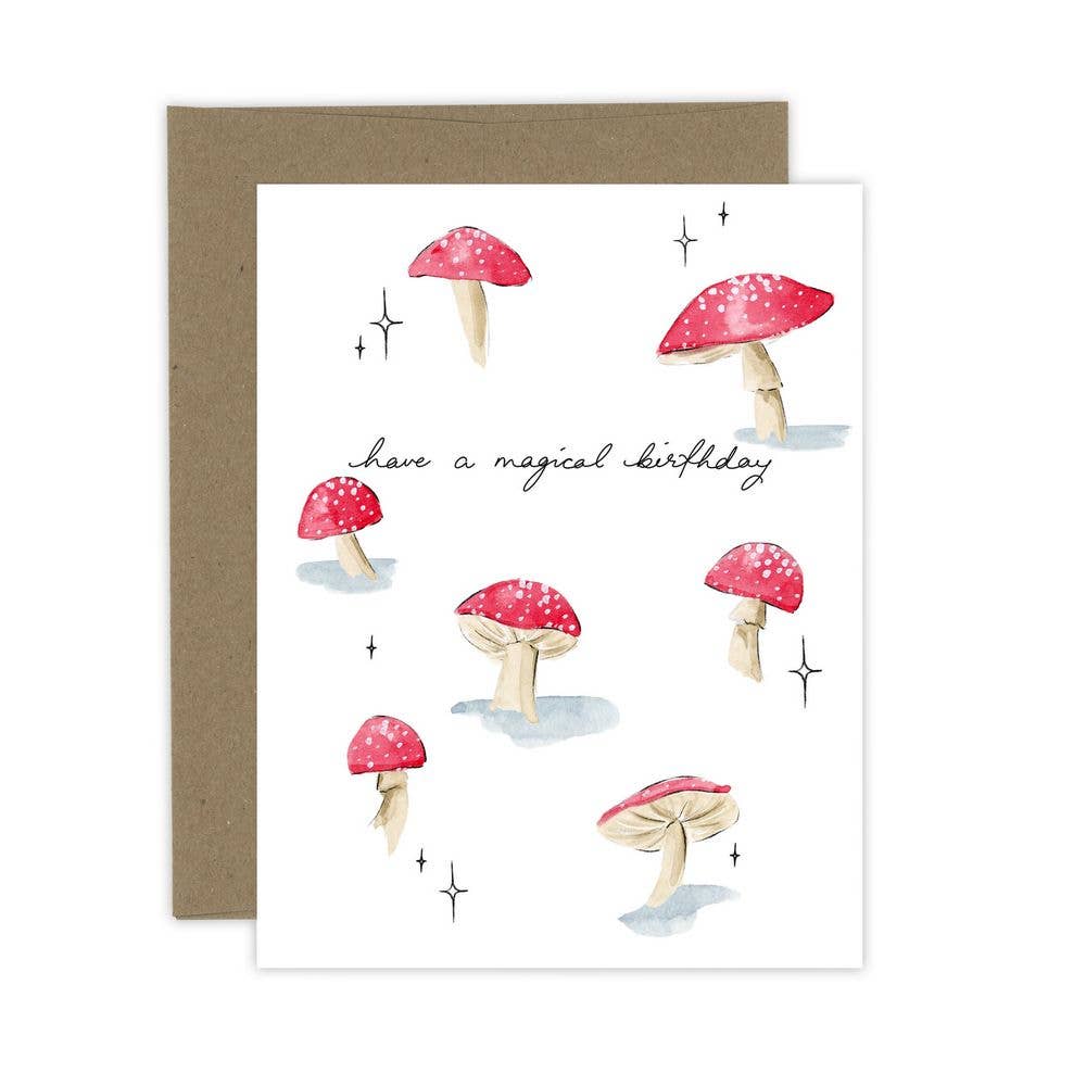 Almeida Illustrations - Magical Birthday Card | Red Mushroom: White