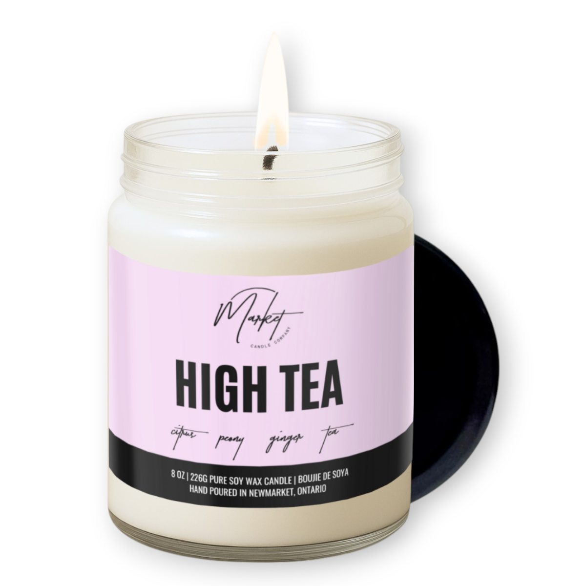 Market Candle Company - HIGH TEA SOY CANDLE: 8 oz Single Wick