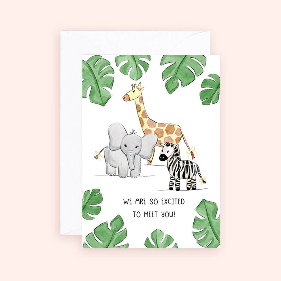 Almeida Illustrations - Mini Card - Excited to meet you! New Baby Enclosure Card