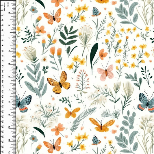 Busy Little Stitches - Butterfly Wildflower Field Toddler Blanket