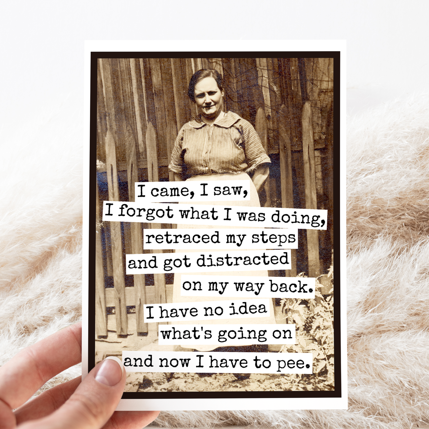 Raven's Rest Studio - Funny Greeting Card. I Came, I Saw, I Forgot What I Was Doin