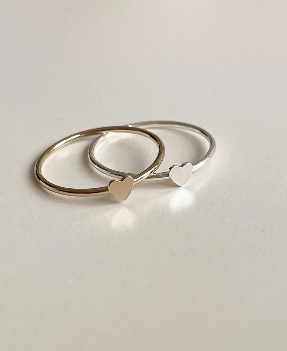 All Things I Heart - Silver & Gold mini sweetheart rings