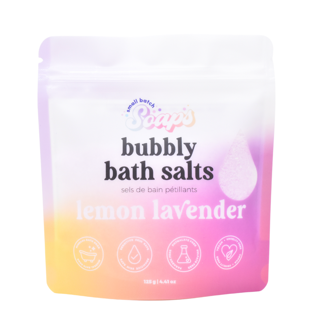 Small Batch Soaps - Lemon Lavender Bubbly Bath Salts: Mini (125 g)
