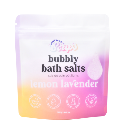 Small Batch Soaps - Lemon Lavender Bubbly Bath Salts: Mini (125 g)