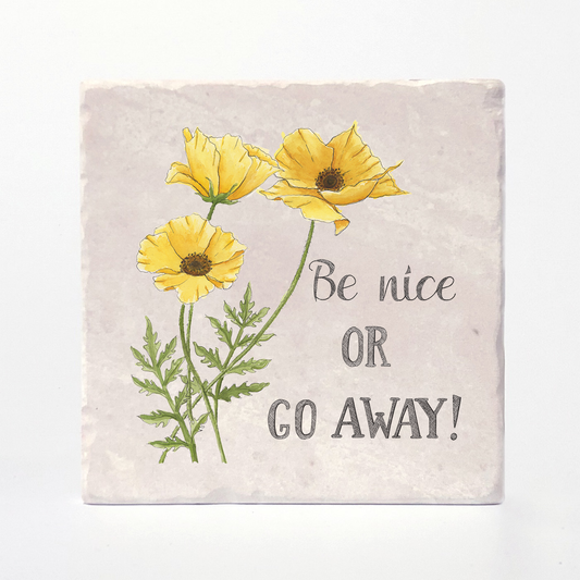 Versatile Coasters Canada - Be Nice - Naughty Florals Coaster