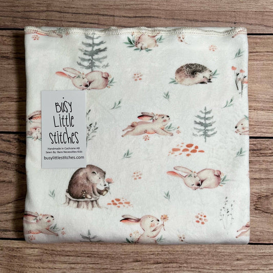 Busy Little Stitches - Whimsical Woodland Forest Toddler Blanket