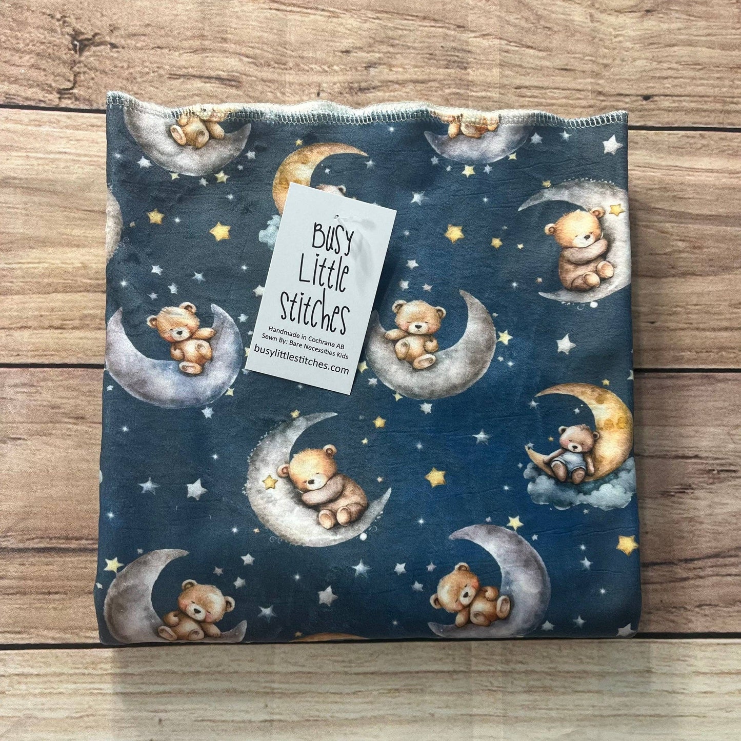 Busy Little Stitches - Moonlit Bear Dreams Toddler Blanket