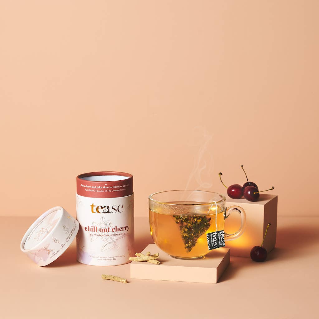 Tease | Wellness Tea Blends + Accessories - Chill Out Cherry Ashwagandha Mushroom Adaptogen Tea Blend