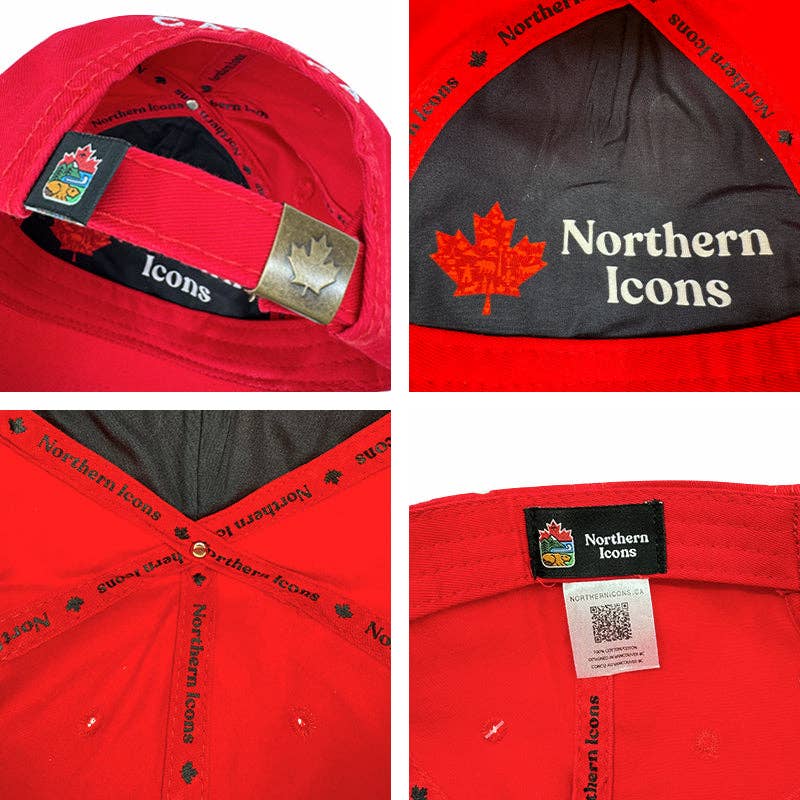 Northern Icons Canada - Canada Assorted Embroidery Badge Cap: Cherry