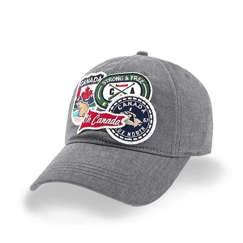 Northern Icons Canada - Canada Multi Patches washed canvas Cap: Red
