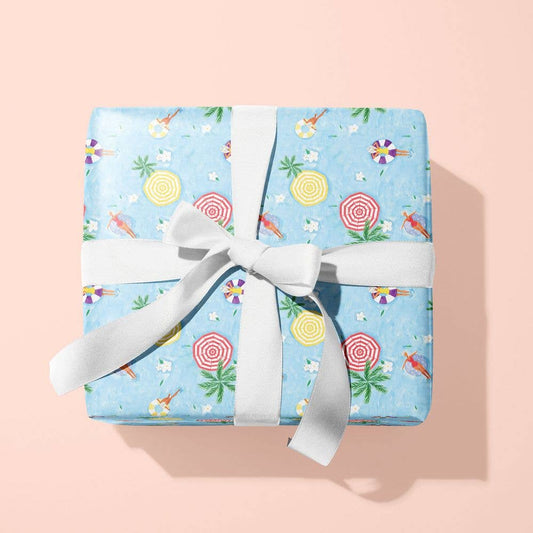 Almeida Illustrations - Pool Ladies Fashion Birthday Gift Wrap: Single Sheet