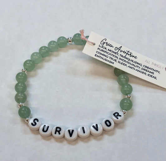 All Things I <3 - 'Survivor' lettered bracelet