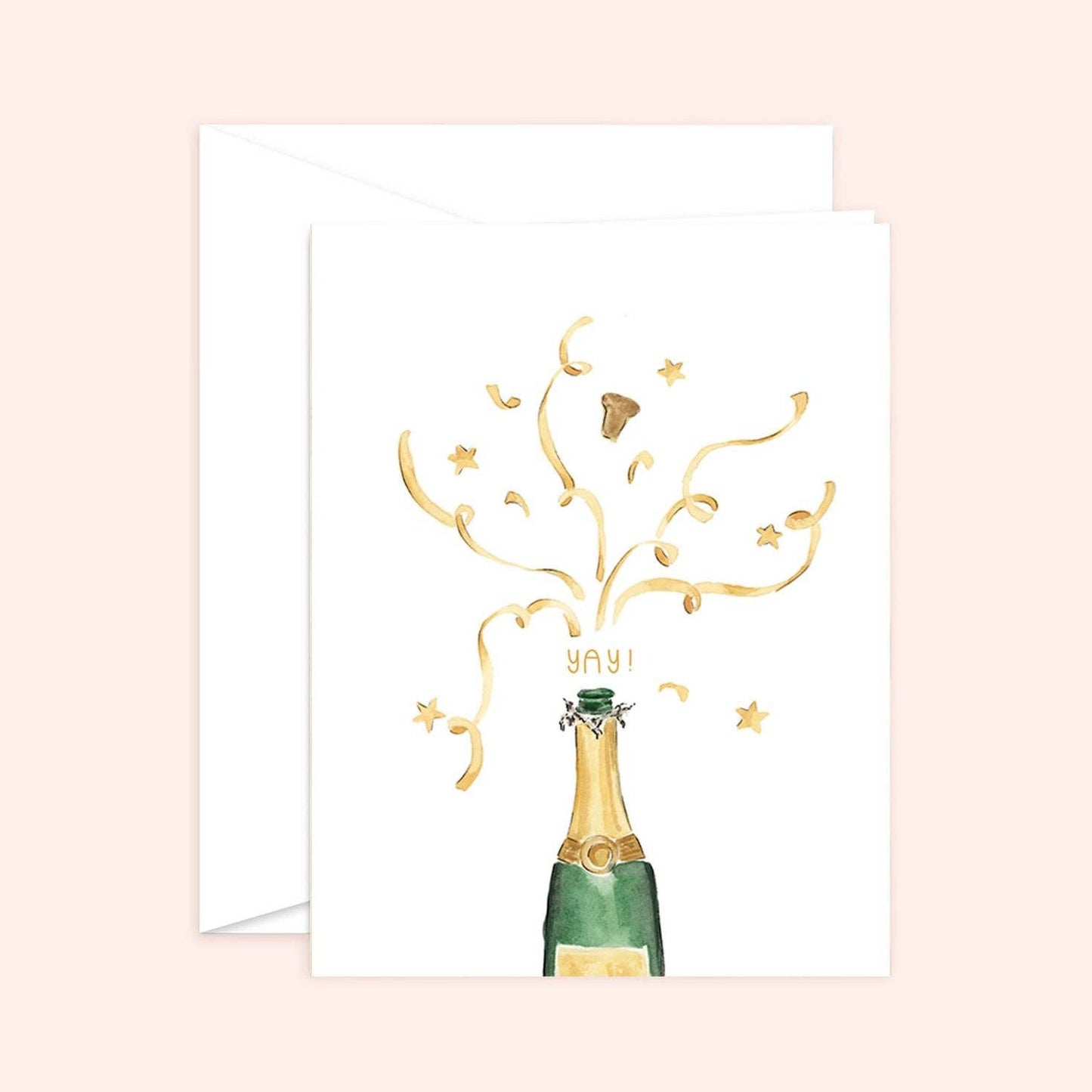 Almeida Illustrations - Pop the Champagne Card | Celebration Card: White