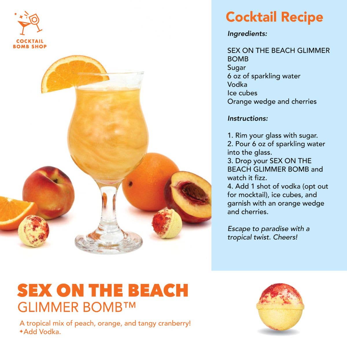 Cocktail Bomb Shop - SEX ON THE BEACH: 4 Cocktail Bombs