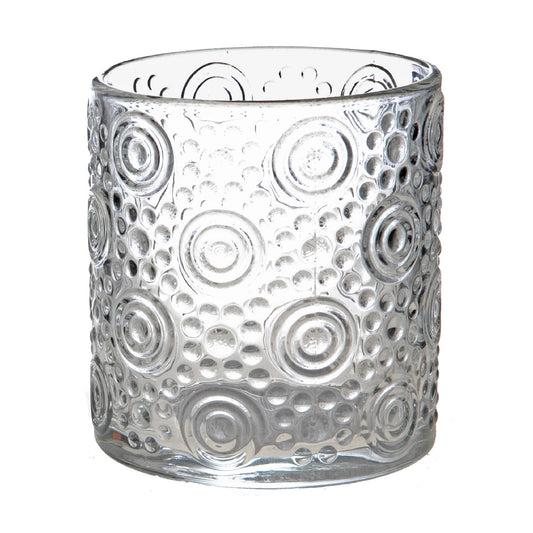 IH Casa Decor - Round Glass Candle Holder Circles: Clear