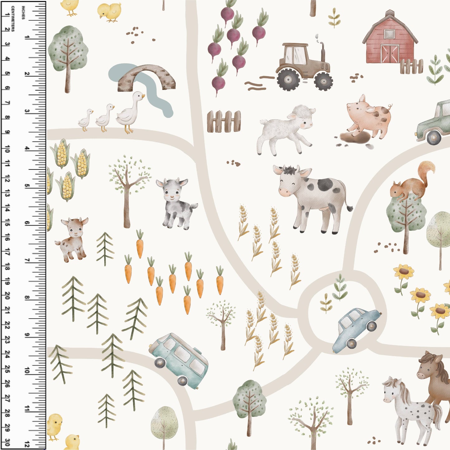 Busy Little Stitches - Countryside Farm Animals Toddler Blanket