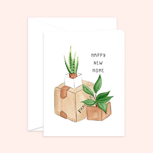 Almeida Illustrations - Happy New Home! - Housewarming Greeting Card: White