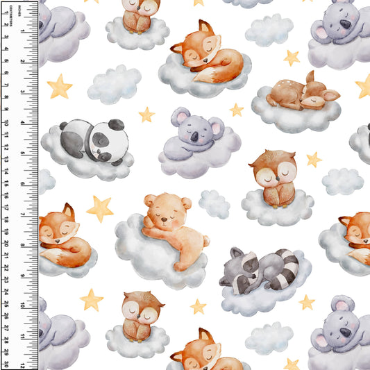 Busy Little Stitches - Sleepy Cloud Animals Toddler Blanket