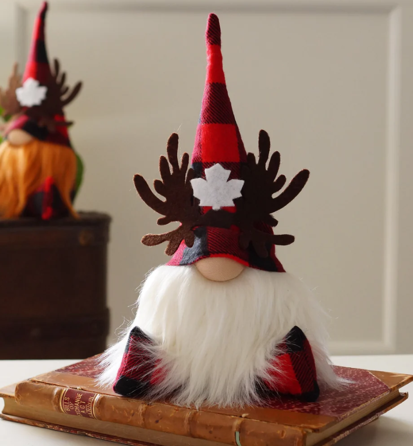 Gnomevillestudios - Canadian Moose gnome. Cottage Guardian Gnome, : Ivory Beard / Large
