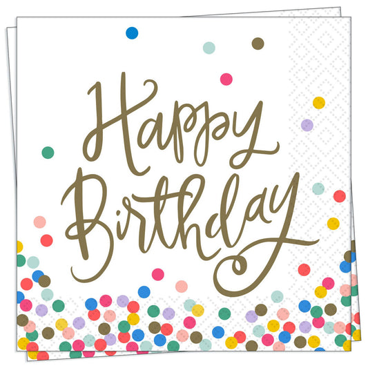 Twilight Collection - Happy Birthday Script Cocktail Napkin